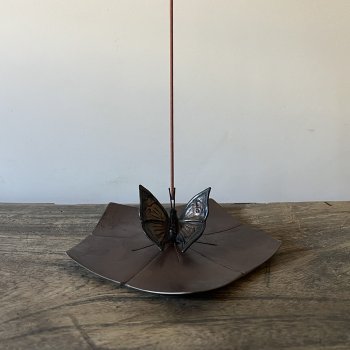 蝋型鋳金 蝶香立て